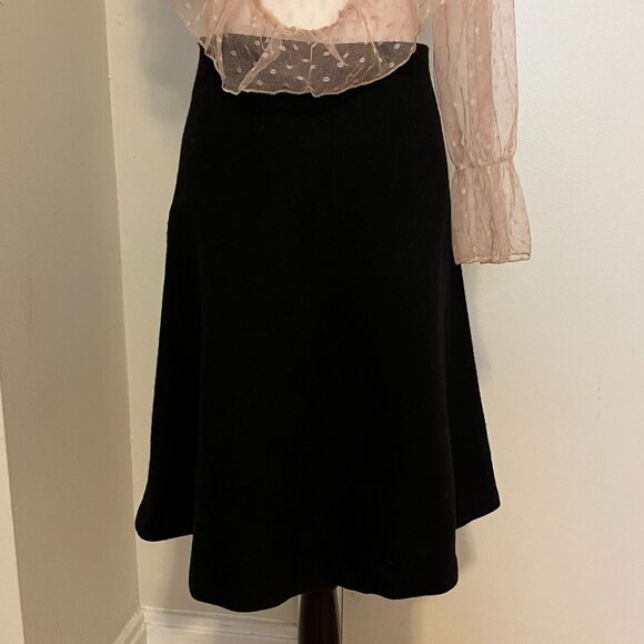 Classic 80% Wool Black Hand-Made A-Line Skirt – Timeless Investment Piece - Picture 4 of 10